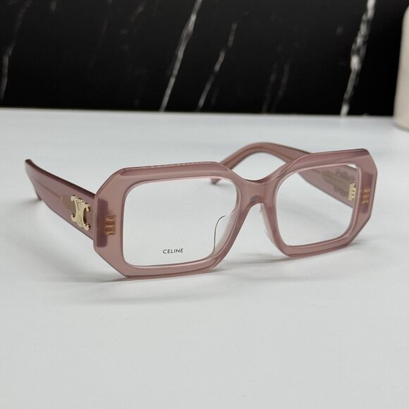 NEW CELINE CL50155F 072 LIGHT PINK GEOMETRIC EYEGLASSES CELINE - Picture 1 of 12